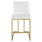 Modway - Privy Tissu rembourré Tabouret de comptoir - Or Blanc - Ensemble de 2-Capacité de poids du banc : 331 lb
