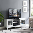 Modway - Isle 47 po Meuble TV, Blanc-Armoires à vitres en verre trempé