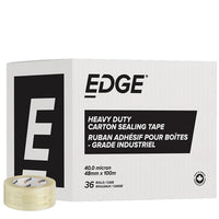Edge - Ruban d’emballage à résistance élevée - 48 mm l x 100 m L - 40 microns - Transparent - 36 par paquet-Ruban d’emballage haut rendement EDGE pour les applications qui nécessitent une résistance très élevée.