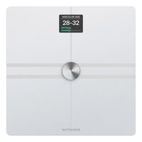 Withings - Body Comp Balance Wi-Fi avec analyse corporelle complète - Blanc-Composition corporelle avancée (masse grasse, hydrique, musculaire et osseuse)