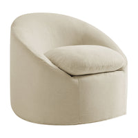 Modway - Sadie Slipcover Mélange de lin Chaise d’accent ronde - Lin-Chaise ronde d’accent couverte