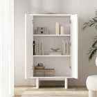 Manhattan Comfort - Ella 31,5 po Buffet Moderne d’Appoint - Blanc-Portes élégantes sans poignées pour un aspect épuré et dégagé