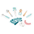 Janod - Ensemble de jouets pour dentiste-Comprend 9 pièces comme des prothèses dentaires, une brosse à dents et une perceuse.