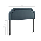 Modway - Magnolia Taille Velvet Performance Résistant aux Taches Tête de lit King Size - Bleu Cadet-Tête de lit King Size rembourrée