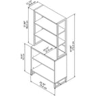 Bush Business Furniture - Bibliothèque avec huche Mehod, blanc (MTH013WH)-Mobilier de bureau durable fabriqué en stratifié thermofusionné à 100 % avec base de métal au fini titane