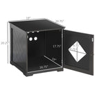 PawHut - Meuble d’appoint cache-litière pour chat - noir-Porte magnétique avec poignée 