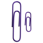 JAM Paper - Paquet combiné de trombones colourés - standard et jumbo - trombones violets - 1 paquet de 100 et 1 paquet de 75-Taille : 1 pouce (standard/régulier) et 2 pouces (jumbo) | Gardez vos piles de papier organisées avec des trombones colourés