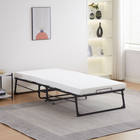 MotionGrey - Lit d’appoint portable pliable  avec matelas et roulettes verrouillables - une place - Noir-Matelas inclus pour créer rapidement un espace de couchage temporaire prêt à utiliser