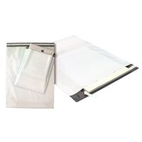Spicers - Sac de courrier en poly auto-scellant avec soufflet inférieur de 5" - 30" L x 36" H - Blanc - Paquet de 100-Sac de messagerie en plastique blanc