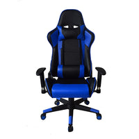 Nicer Furniture - chaise de jeu de style course - bleu-Le design de style course fonctionne comme chaise de jeu et chaise de bureau.  