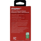 Staples  - Adaptateur USB-C à Ethernet-Unidirectionnel - Vous permet de brancher des appareils dotés de ports USB-C à votre réseau domestique ou professionnel à l'aide d'un câble Ethernet