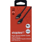 Staples - Câble HDMI 1,4 - 4 pi-Universel – Branches sur votre téléviseur ou moniteur des lecteurs Blu‑ray/DVD, des appareils de lecture en continu, des consoles de jeu, des ordinateurs, et d’autres appareils, dotés d’un port HDMI