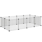 PawHut - Parc pour cochons d’Inde 14 po H 12 panneaux, avec porte-Comprend 12 panneaux pour des enclos pour animaux de compagnie entièrement personnalisables en DIY 