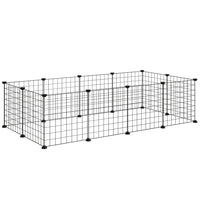 PawHut - Parc pour cochons d’Inde 14 po H 12 panneaux, avec porte-Comprend 12 panneaux pour des enclos pour animaux de compagnie entièrement personnalisables en DIY 