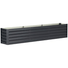 Outsunny - Jardin surélevé galvanisé - 8 pi x 1,3 pi x 1,5 pi - gris foncé-Profondeur de 1,5 pi (45 cm) adaptée aux plantes d’extérieur, légumes et fleurs 