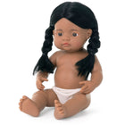 Miniland - Poupée bébé anatomiquement correcte de 15 pouces - Fille amérindienne - Ensemble de 2-Fabriqué en vinyle souple, extrêmement résistant et flexible