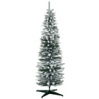 HOMCOM - Sapin de Noël artificiel 6 pi avec 390 branches floquées de neige-6pi de haut, luxuriant avec des pointes qui donnent un aspect sain et naturel 