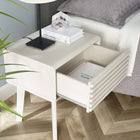 Modway - Render Table d’appoint, Blanc-Tiroir à glissière à extension complète