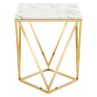 Modway - Vertex Métal d’or Acier inoxydable Table d’appoint - Or Blanc-Capsules de pied non marquées