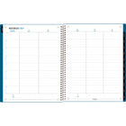 Five Star - Agenda scolaire hebdomadaire/mensuel Style 2024-2025 - 8 1/2 po x 11 po - bleu - bilingue-Couverture en poly durable résistant à l'eau avec des accents dorés