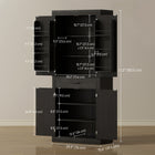 HOMCOM - Armoire de cuisine 72 po avec portes de grange - noir-Étagère réglable sur trois niveaux pour adapter l’espace à des objets de différentes hauteurs 