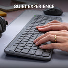 Logitech - MK955 Signature Slim ensemble clavier et souris sans fil - Graphite-Basculez entre votre ordinateur portable, votre tablette et votre téléphone: le clavier K950 Signature Slim de cet ensemble multidispositif vous permet de basculer entre trois dispositifs en un seul geste