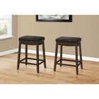 Monarch Specialties - 1261 Tabouret De Bar - Lot de 2/  Simili-Cuir Noir/Expresso - Paquet de 2-2