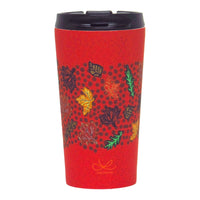 Oscardo - Tasse de voyage avec motif artistique autochtone Vents d’automne du changement de Leah Dorion-Motif d’art autochtone authentique - Met en valeur des œuvres sous licence créées par des artistes des Premières Nations, Inuit et Métis de partout au Canada, célébrant la richesse des cultures autochtones et leur créativité