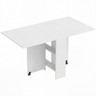 HOMCOM - Table à manger pliante à abattant avec étagères à 2 niveaux et roulettes pour 2-4 personnes - blanc-Design à abattant