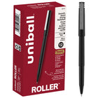 Stylo à bille roulante uni–ball – Micropointe (0,5 mm) – Noir − Paquet de 12-Stylos à bille roulante
