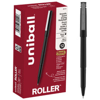 Stylo à bille roulante uni–ball – Micropointe (0,5 mm) – Noir − Paquet de 12-Stylos à bille roulante