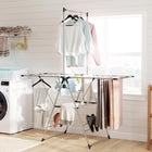 HOMCOM - étendoir à linge pliable en acier inoxydable pour sécher les vêtements - argenté-Fabriqué en acier inoxydable robuste, ce support supporte jusqu’à 33 lb (15 kg) 