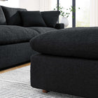Modway - Commix Boucle rempli de duvet et trop rempli Tissu Ottoman - Noir-Coussins en plumes en duvet et en coton