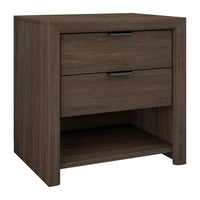 Hudson&Canal - Table de chevet rectangulaire Clarice - 24 po l - Chêne brun-Design moderne et contemporain pour votre chambre, les chambres d'amis ou tout autre endroit où vous avez besoin d'un peu plus d'espace de rangement