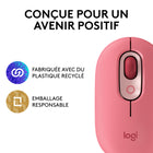 Logitech POP Mouse avec Sans Fil - Heartbreaker-FLOW entre les mondes: Connectez jusqu'à 3 appareils sur Windows, Mac, Chrome OS ou Android en utilisant Bluetooth et passez entre les écrans en utilisant le bouton Easy-Switch ou FLOW