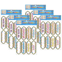 Ashley Productions - ASH19007-6 Économiseurs de temps et étiquettes magnétiques découpés - Sujets de classe Confetti - 8 par paquet - 6 paquets-En-tête de colonne magnétique pré-étiqueté