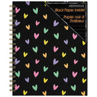 Merangue - Carnet à spirales avec couverture noire-Bobine de couleur or