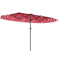 Outsunny - Parasol double face pour terrasse - rouge vin-Convient aux jardins, patios et autres espaces extérieurs