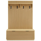 Modway - Render Cannelé Arbre de salle 3-en-1 avec banc de rangement et porte-manteaux in Chêne-8