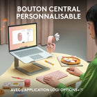 Logitech - Pebble Mouse 2 M350s fine sans fil Bluetooth, portable, légère, boutons personnalisables - Blanc-Gagnez du temps: personnalisez le bouton central avec Logi Options+ pour en faire plus avec la souris Pebble 2, ajoutez des raccourcis vers vos applis préférées, y compris WhatsApp et Spotify
