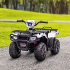 Aosom - VTT enfant 12 V à batterie avec musique, lumières LED et pneus à crampons - Blanc-Roues texturées pour une meilleure traction 