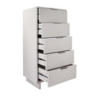 Manhattan Comfort - Granville commode moderne haute et étroite 23,62" - blanc-Base de balai moderne ouverte avec pieds latéraux ajoutant un design de mode sans couture et de la durabilité