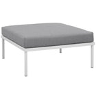 Modway - Harmony Terrasse extérieure Aluminium Ottoman in Gris blanc-Tissu en toile toutes saisons