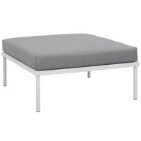 Modway - Harmony Terrasse extérieure Aluminium Ottoman in Gris blanc-Tissu en toile toutes saisons