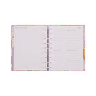 The Happy Planner - Planificateur personnalisable Stacked Geos 2025-2026 12-mois-Le design Stacked Geos présente des formes géométriques audacieuses, des motifs ludiques, des éclats de soleil d’inspiration rétro et de l’or pour une ambiance amusante, mais calmante