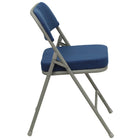 Chaise pliante HERCULES à triple entretoise et double charnière en métal et tissu marine-Rembourrage en tissu marine