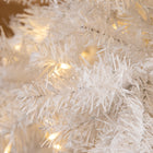 HOMCOM - Sapin de Noël artificiel illuminé de 1 - 8 m avec éclairage LED - blanc-Les branches articulées rendent le démontage et le rangement rapides et faciles 