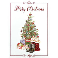 Rosedale - Cartes de souhaits Noël / Enveloppes - 5-1/2 po x 8 po - Bottes du Père Noël - Paquet de 12-Cartes de souhaits qualité boutique