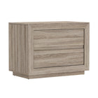 Manhattan Comfort - Table de nuit contemporaine Soren 32" à 2 tiroirs - Chêne naturel-Le design surélevé de la base apporte une touche raffinée tout en assurant la solidité et la stabilité de la pièce