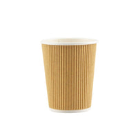 Eco-Packaging - Gobelet ondulé Kraft de 10 oz - Paquet de 500-Fabriqué à partir de matériaux 100 % renouvelables et doublé PE